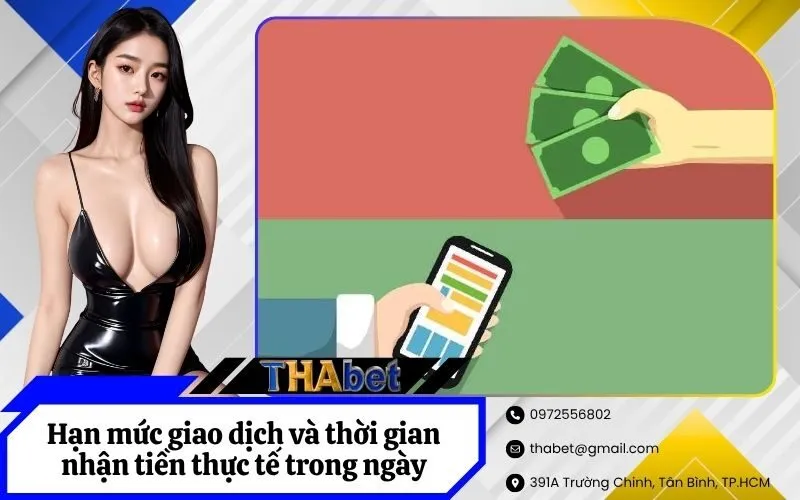 Hạn mức giao dịch và thời gian nhận tiền thực tế trong ngày